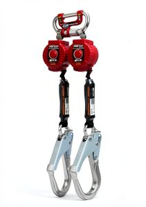 Miller Honeywell Ademco Miller Twin Turbo 6-Foot Fall Protection System with G2 Connector and Aluminum Locking Rebar Hooks (MFLC-12-Z7/6FT)-0