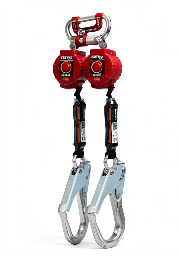 Miller Honeywell Ademco Miller Twin Turbo 6-Foot Fall Protection System with G2 Connector and Aluminum Locking Rebar Hooks (MFLC-12-Z7/6FT)-0