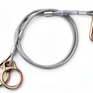 FallTech Carabiner Sling Anchor 2 O‑Rings 3′ Galvanized Cable Natural-0