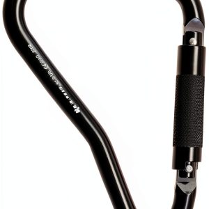 25kN Large Aluminum Auto Locking Ladder Hook SEPEAK Black D‑Shape Clip-0