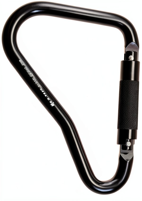 25kN Large Aluminum Auto Locking Ladder Hook SEPEAK Black D‑Shape Clip-0