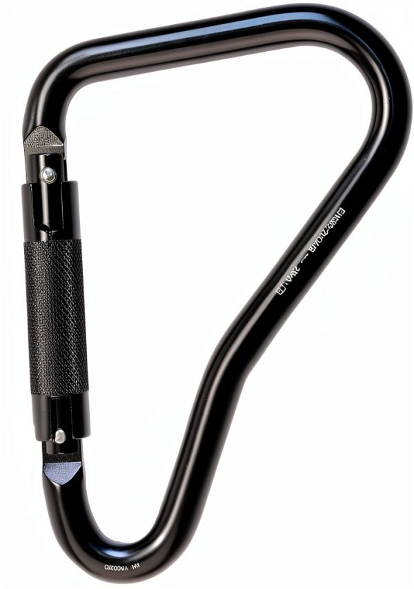 25kN Large Aluminum Auto Locking Ladder Hook SEPEAK Black D‑Shape Clip-7