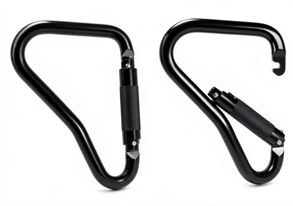 25kN Large Aluminum Auto Locking Ladder Hook SEPEAK Black D‑Shape Clip-1