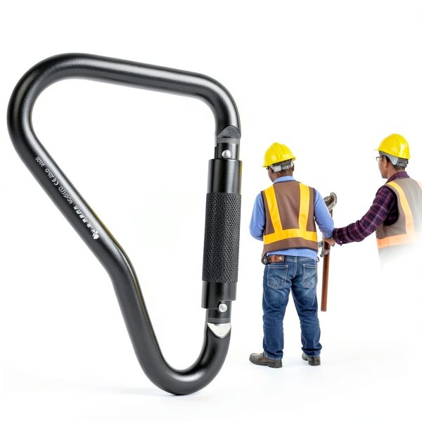 25kN Large Aluminum Auto Locking Ladder Hook SEPEAK Black D‑Shape Clip-4