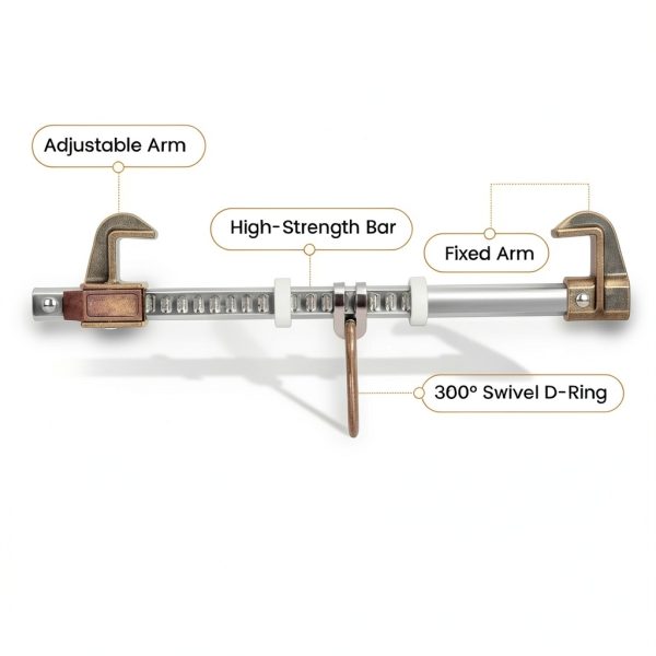 Aluminum Sliding Beam Anchor Powhorse 3.5‑14″ Flange ANSI OSHA-1