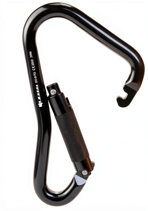 25kN Large Aluminum Auto Locking Ladder Hook SEPEAK Black D‑Shape Clip-8