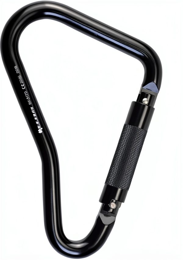25kN Large Aluminum Auto Locking Ladder Hook SEPEAK Black D‑Shape Clip-2